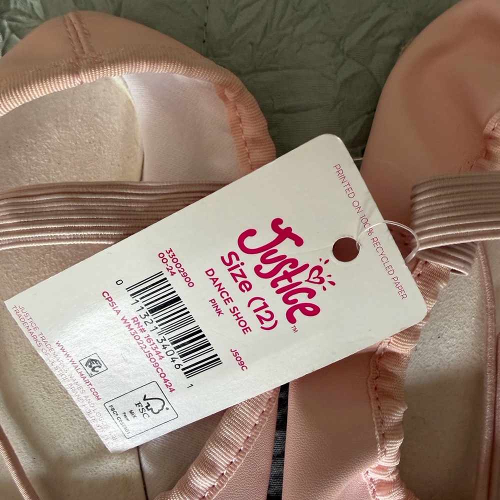 Justice Pink Ballet Dance Shoes for Girls - Picture 4 of 4